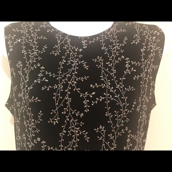Ronnie Nicole Black Sparkly Shell/ top/ sleeveless,jersey,pullover. - Picture 8 of 12